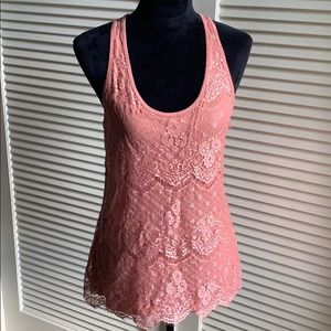 Beautiful Peach Lace Tanktop